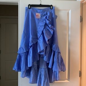 NWT Blue/White Ruffled Tiers Skirt
